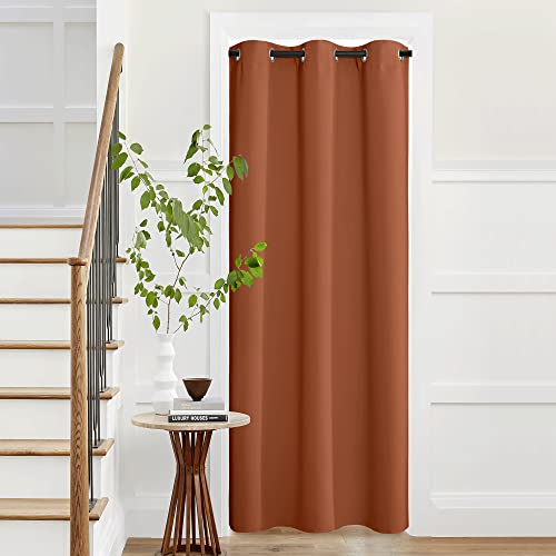 NICETOWN Burnt Orange Blackout Door Curtain - 42" x 95"