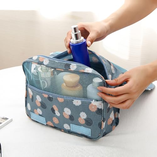 Sechunk Waterproof Hanging Toiletry Bag & Travel Makeup Organizer - Pink Smile