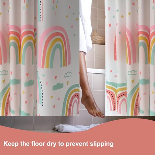 Premium EVA Rainbow Shower Curtain Liner, 72x72 Inches