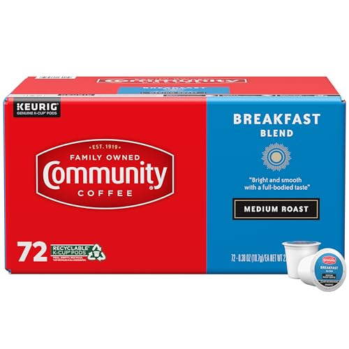 Community Coffee Breakfast Blend Medium Roast K-Cup Pods, 72 Count