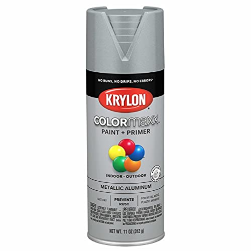 Krylon ColorMaxx Metallic Spray Paint, Aluminum - 12 Oz, 1 Count