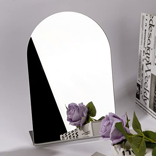Unbreakable Tabletop Makeup Mirror, 8.8" x 6.3" Shatterproof Desk Vanity