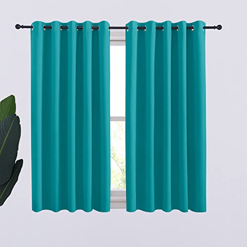 NICETOWN Peacock Teal Blackout Curtains 70" x 54" (Set of 2)