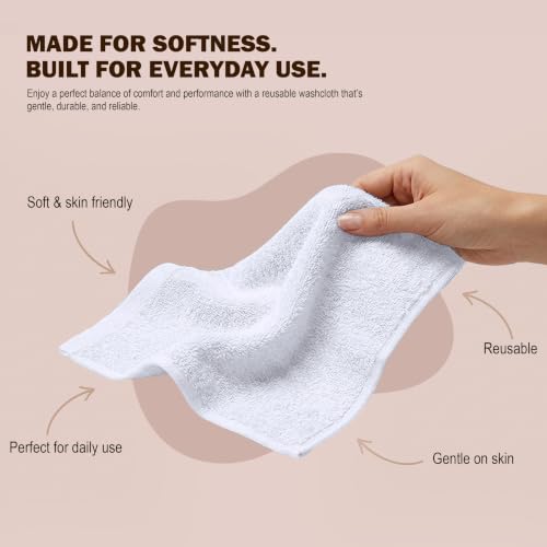 Utopia Towels 60-Pack Cotton Washcloths, 12x12 Inch, White