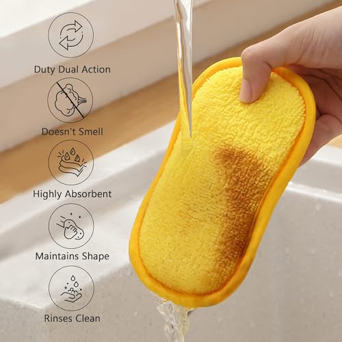 Heavy Duty Non-Scratch Kitchen Scrub Sponges - 6 Pack