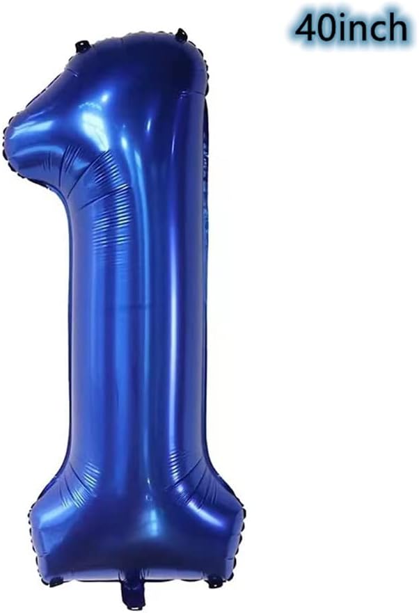 Regine Switzerland 40-Inch Navy Blue Number 1 Balloon - Giant 1st Birthday Decoration for Kids