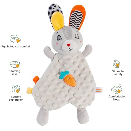 Ultra-Soft Rabbit Baby Security Blanket - Plush Lovey for Newborns