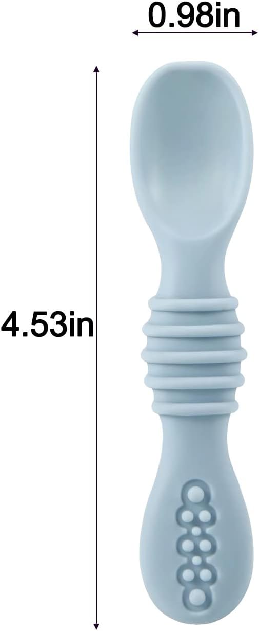 PandaEar Baby Led Weaning Spoons - 7 Pack Silicone Self-Feeding Utensils for Infants & Toddlers