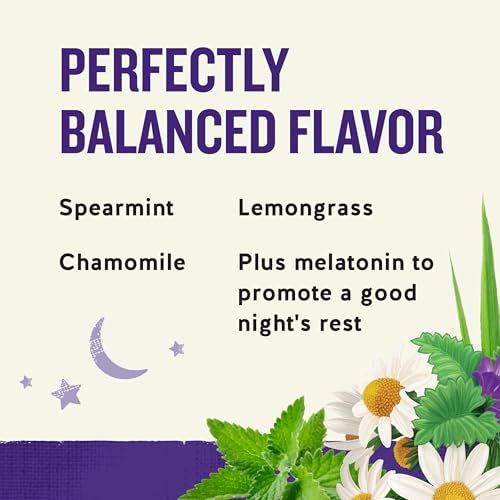 Celestial Seasonings Sleepytime Melatonin Herbal Tea - 18 Caffeine-Free Bags, Nighttime Relaxation