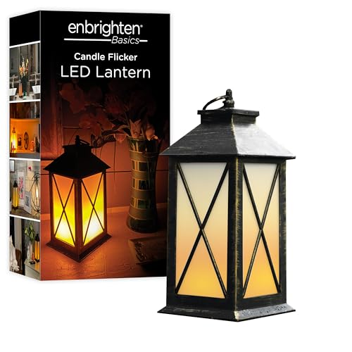 Flameless Candle LED Lantern - Battery Operated Rustic Lighting