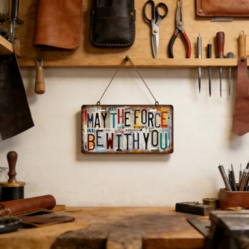 Vintage May The Force Be With You Metal Sign - 12x6 Wall Art