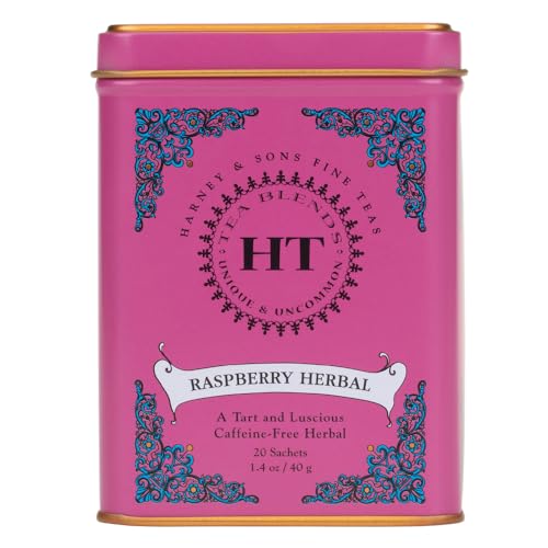 Harney & Sons Raspberry Herbal Tea - Caffeine Free, 20 Sachets