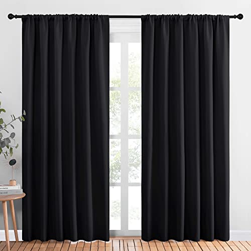 NICETOWN Black Blackout Curtains - 70" x 84" Thermal Insulated Drapes (2 Panels)