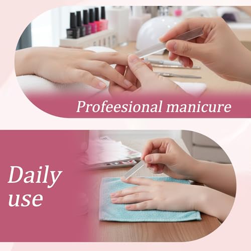 Nano Glass Nail File and Buffer Set with Case - 8 Pack