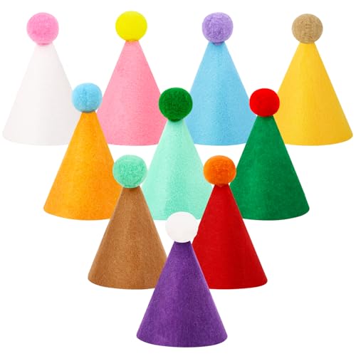 10 Pcs Colorful Mini Party Hats for Stuffed Animals and Pets
