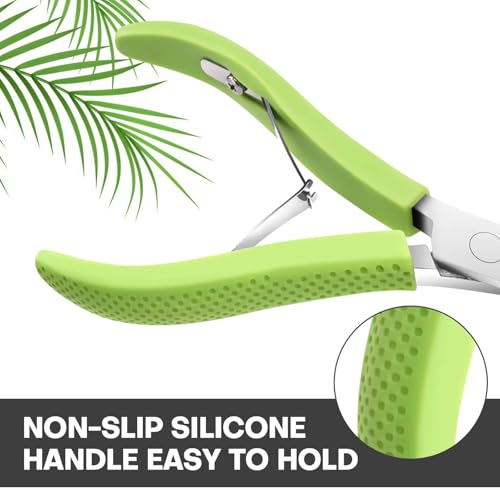 TEAORB Professional Cuticle Trimmer - Stainless Steel Nail Nipper with Silicone Handle
