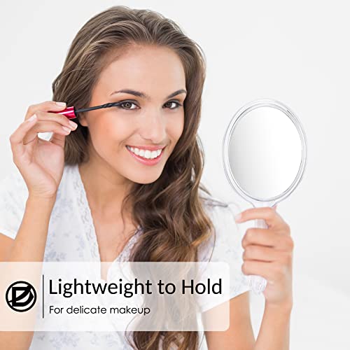 D Handheld Double-Sided Mirror - 1X/2X Magnification, 4"
