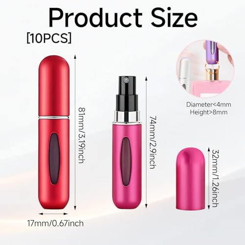 Refillable Perfume Atomizer Travel Spray Bottle 5ml 10-Pack