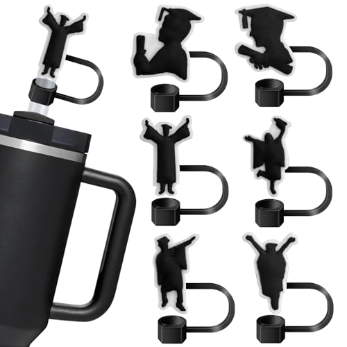 Graduation Straw Caps for Stanley Cup - 6PCS Reusable Silicone Toppers