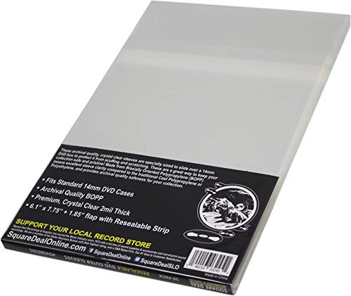 50 Resealable DVD Outer Sleeves - 6.1" x 7.75" + 1.85" Flap