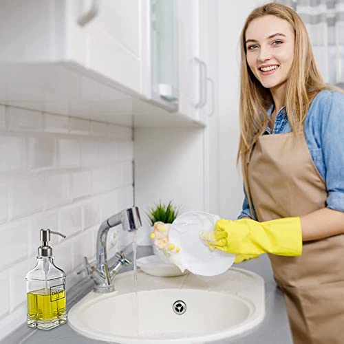 JASAI Antique Glass Soap Dispenser with Stainless Steel Pump