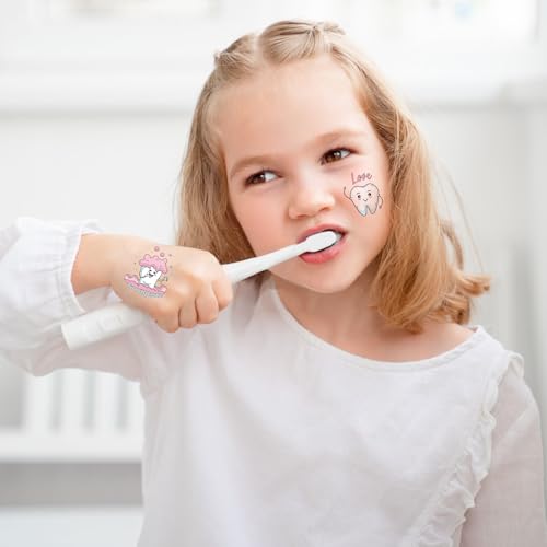 INCOK Cute Dental Tooth Temporary Tattoos - 8 Sheets 200+ Cartoon Stickers