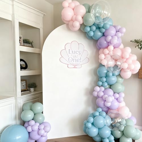 Mermaid Balloon Set - Pastel Pink, Purple, Teal & Confetti - 30 Pieces