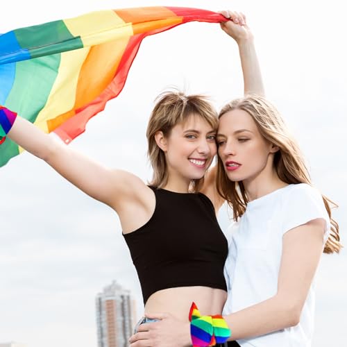 LGBT Pride Rainbow Hair Scrunchies and Bandanas Set 4-Piece