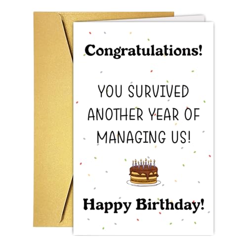 Funny Birthday Card for Boss - Humorous Gift for Manager