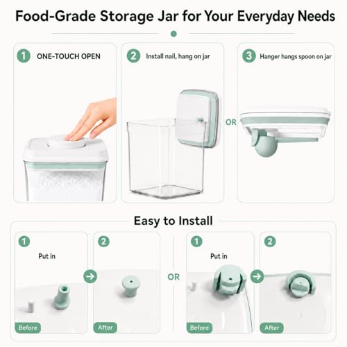 USYOGO Airtight Spice & Baking Soda Container - 500ml Stackable Jar