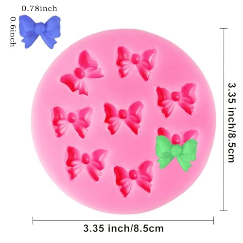 Actvty Bow Molds - 4 Pcs Silicone Mini Bow Molds for Cake Decorating