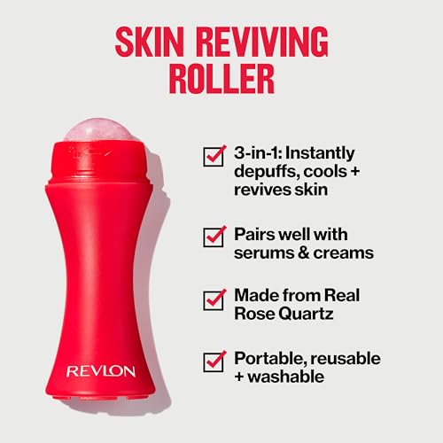 Revlon Rose Quartz Facial Roller for Skin Reviving & Depuffing