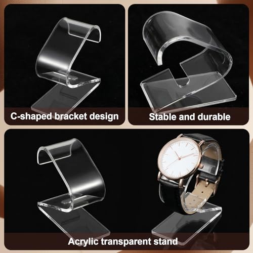 3-Piece Acrylic Watch Display Stand Set - Modern Organizer for Watches & Bracelets