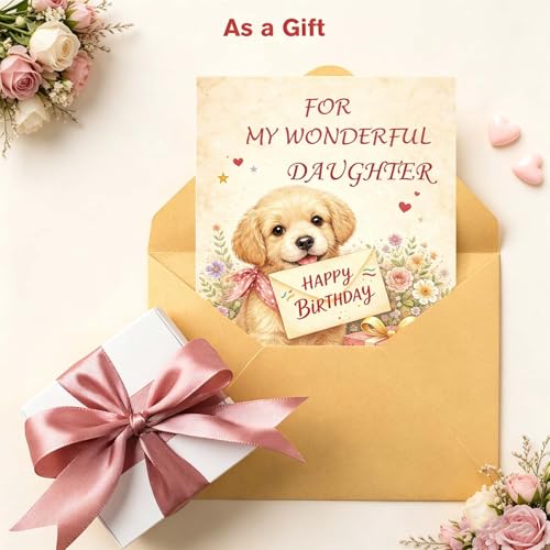 Happy Birthday Card for Daughter - Heartfelt Keepsake with Envelope