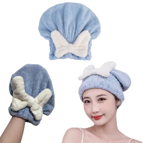 DeaHea Microfiber Hair Towel Wrap - 2 Pack Super Absorbent Quick Dry Turban