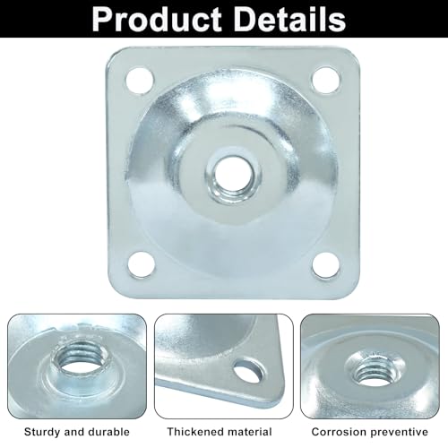 Murtenze 4 Pack Silver Leg Mounting Plates for Furniture Repair