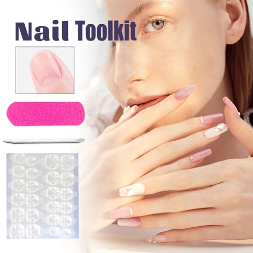Cat Eye Press on Nails Medium Almond Rose Red French Design 24Pcs