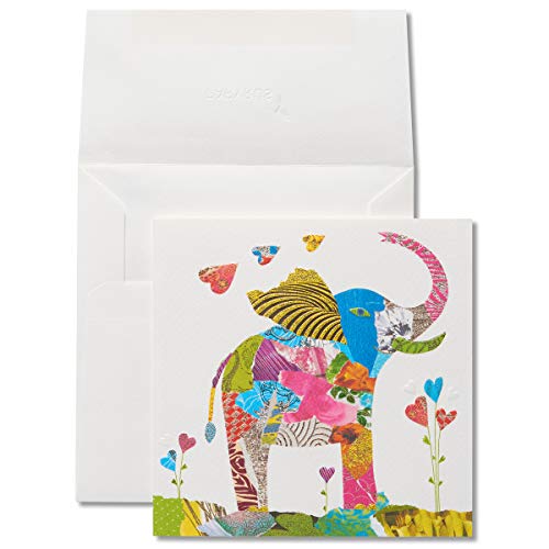 Papyrus Birthday Card - Collage Elephant Design with Foil Accents