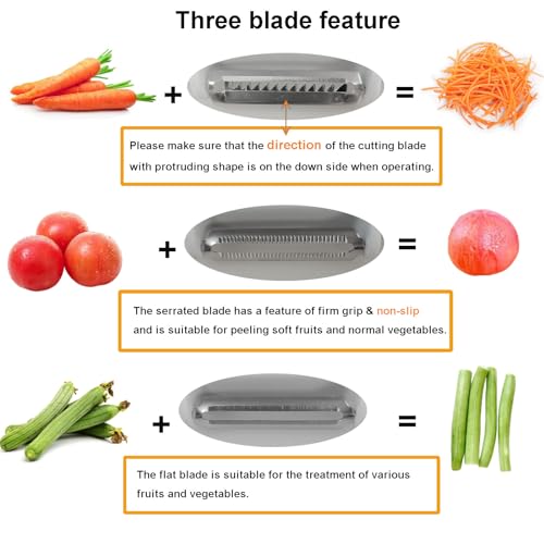Portable Travel Vegetable Peeler with 3 Blades - Multi-Use Kitchen Tool