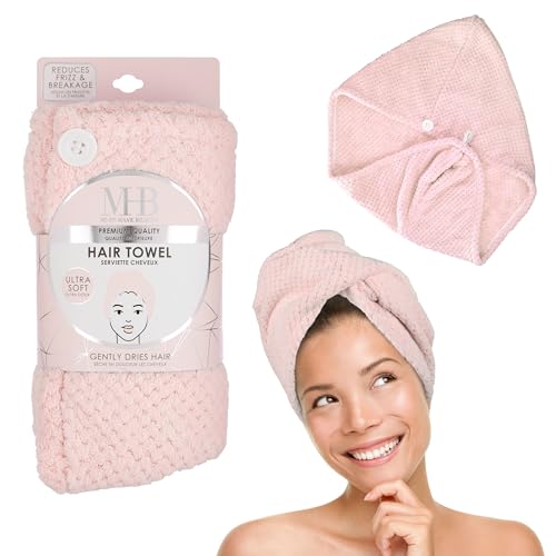 Expressions Pink Microfiber Hair Towel - Ultra-Absorbent & Frizz-Free