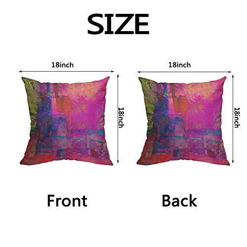 HOSNYE Abstract Art Throw Pillow Cover, Decorative Cotton Linen Cushion Case