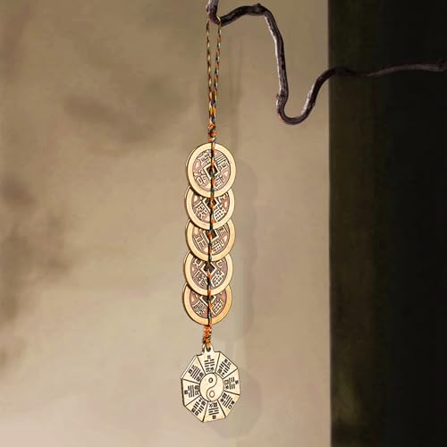 Five Emperor Coins Feng Shui Pendant for Home & Car