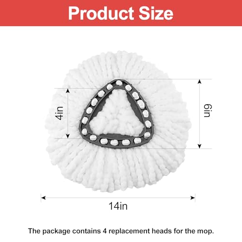 4-Pack Microfiber Spin Mop Replacement Heads for O-Cedar EasyWring