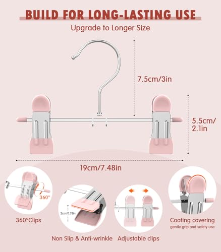 DOIOWN 10 Pack Baby Pants Hangers with Clips - Non-Slip Closet Organizer