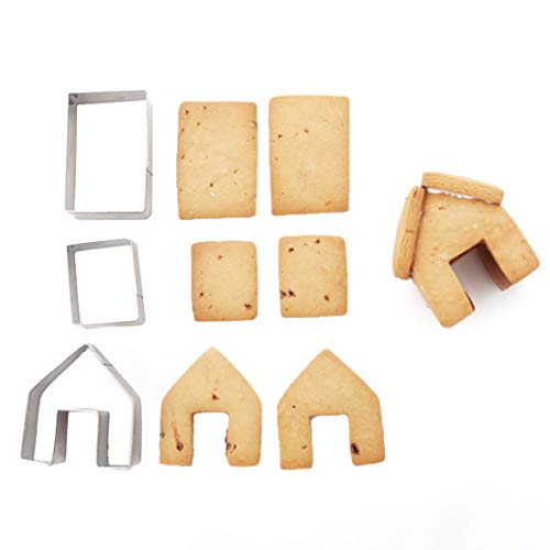 Stainless Steel Gingerbread House Cookie Cutter Set - 3 Pcs