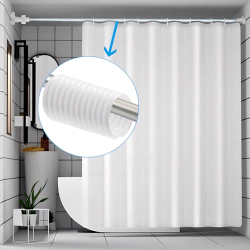 Hitefu 12 Pack Clear Plastic Shower Curtain Rings - O-Shaped Hooks