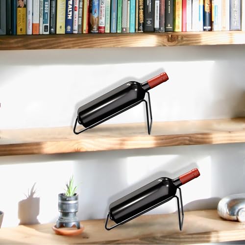 TONLEA Metal Countertop Wine Rack - 2-Piece Wine Bottle Holder, Black