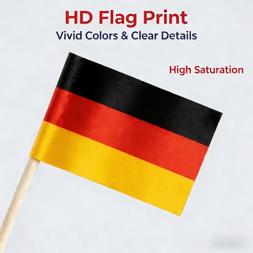 Germany Flag Toothpicks - 100 Pcs Mini Cocktail Picks for Parties