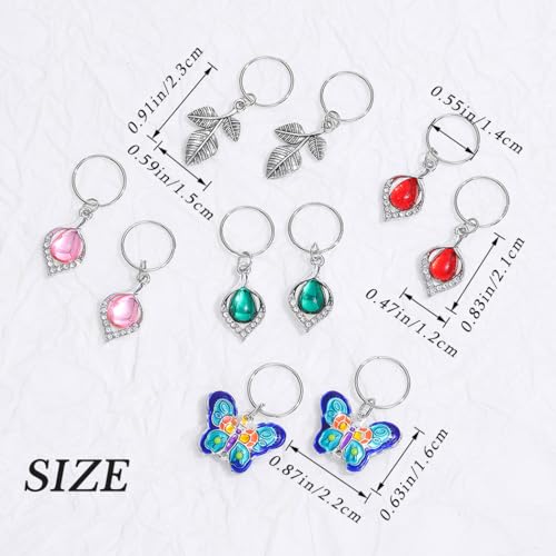 Formery Butterfly Braid Jewelry & Silver Leaf Hair Charms 14PCS