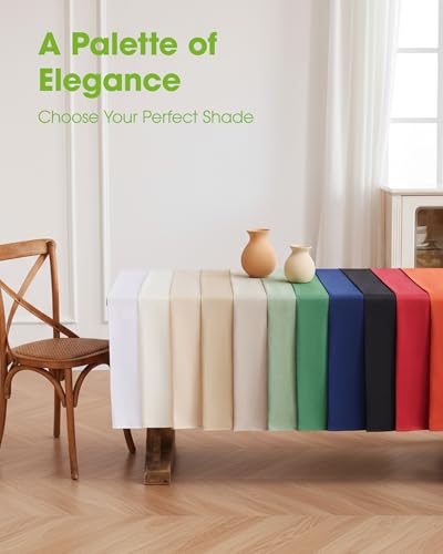 Pureegg Waterproof Sage Green Tablecloth - 52 x 70 Inch, Stain-Resistant & Wrinkle-Free for Dining and Events